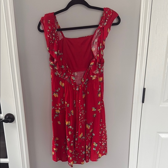 Lauren Conrad Red Sleeveless Dress with Lemon 🍋 Pattern Size XS NWT - Picture 4 of 8
